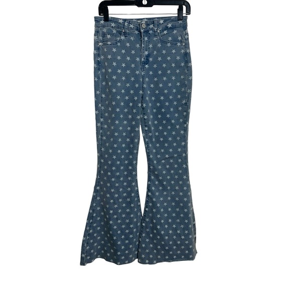 Altar'd State Pants - Altar'd State Jeans Sz 26x31 Flare Star Fray Bell Bottom blue Jeans